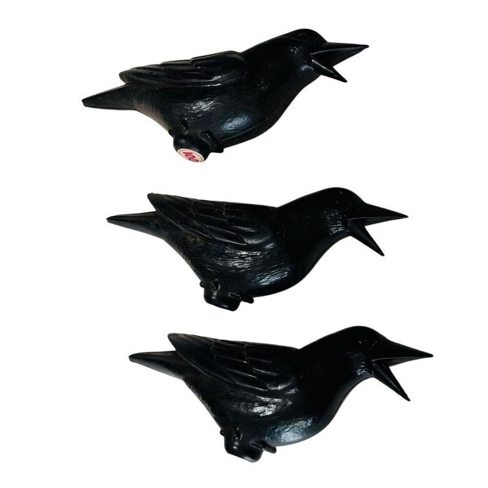Lot of 3 black Crow Plastic point based BB Gun targets-carnival games 1950/1960s - Picture 3 of 15